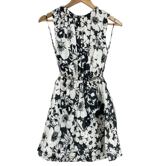 Faithfull the Brand NWT La Pineta Mini Dress Size 4 100% Linen Side Cutouts - Picture 3 of 11